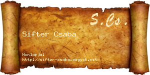 Sifter Csaba névjegykártya