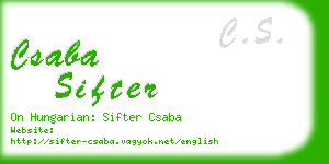 csaba sifter business card